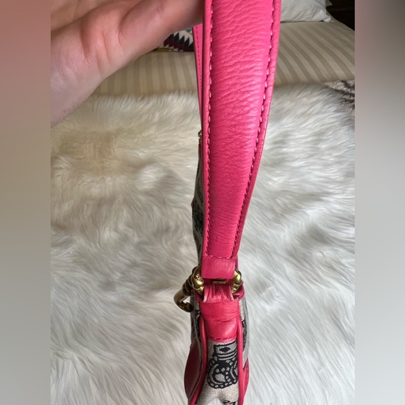 Vintage Juicy Couture Shoulder Bag Pink Leather and Canvas 2004-2006 P&G - Picture 9 of 15
